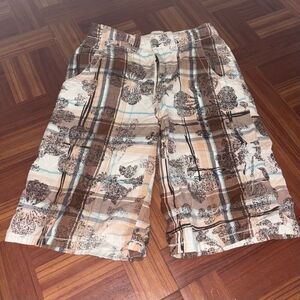 U.S Expedition Plaid Tropical Boys Cargo Shorts 8